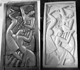 Oeuvre / Reproduction en terre bas relief.