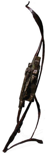 Les "personnages" sont en bronze le reste en fer pur rouillé par la technique décrite auparavent